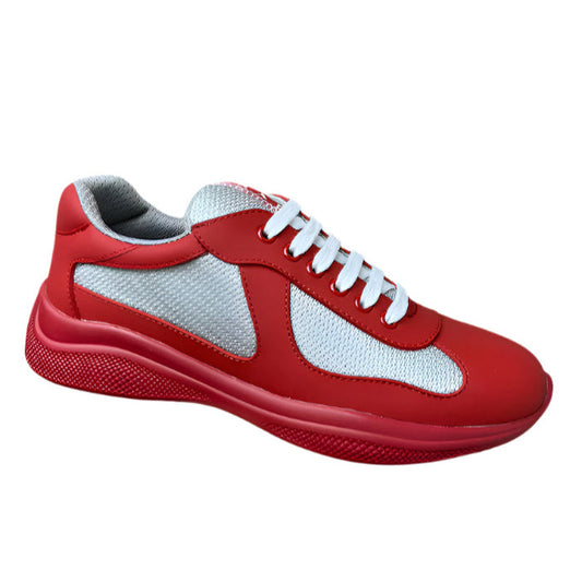 PRADA America's Cup Soft Rubber Silver Sneakers - Red Unisex Streetwear Limited Edition