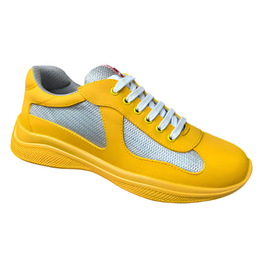 PRADA America's Cup Soft Rubber Silver Sneakers - Yellow Unisex Streetwear Limited Edition