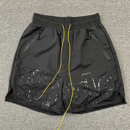 RHUDE Rh Logo Shorts On - Black Unisex Streetwear Limited Edition - The RHUDE RH LOGO SHORTS BLACK - REPLICA bring together luxury streetwear aesthetics and everyday