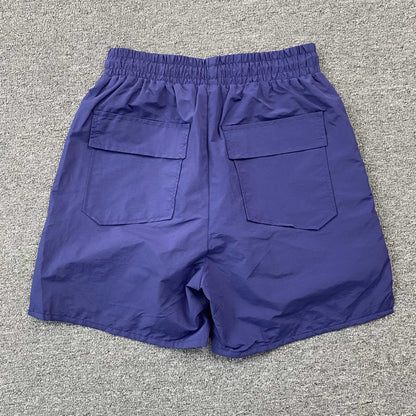 RHUDE Rh Logo Shorts - Navy Unisex Streetwear Limited Edition - The RHUDE RH LOGO SHORTS NAVY - REPLICA blend luxury streetwear with effortless comfort ,