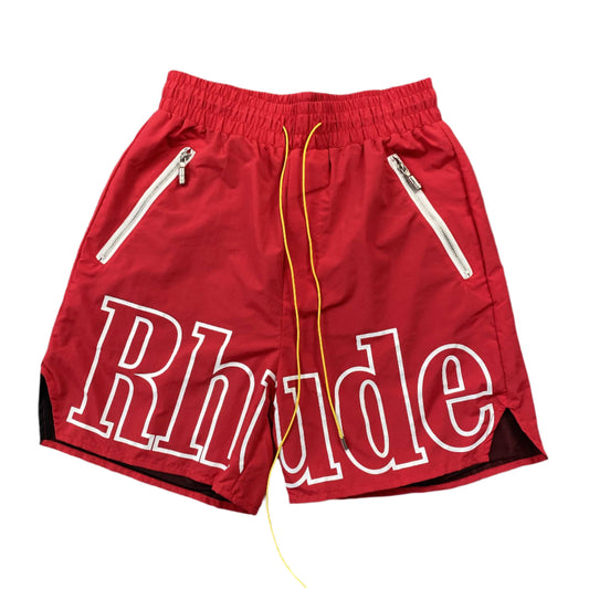 RHUDE Rh Logo Shorts - Red Unisex Streetwear Limited Edition - The RHUDE RH LOGO SHORTS RED - REPLICA combine luxury streetwear aesthetics with ultimate comfort