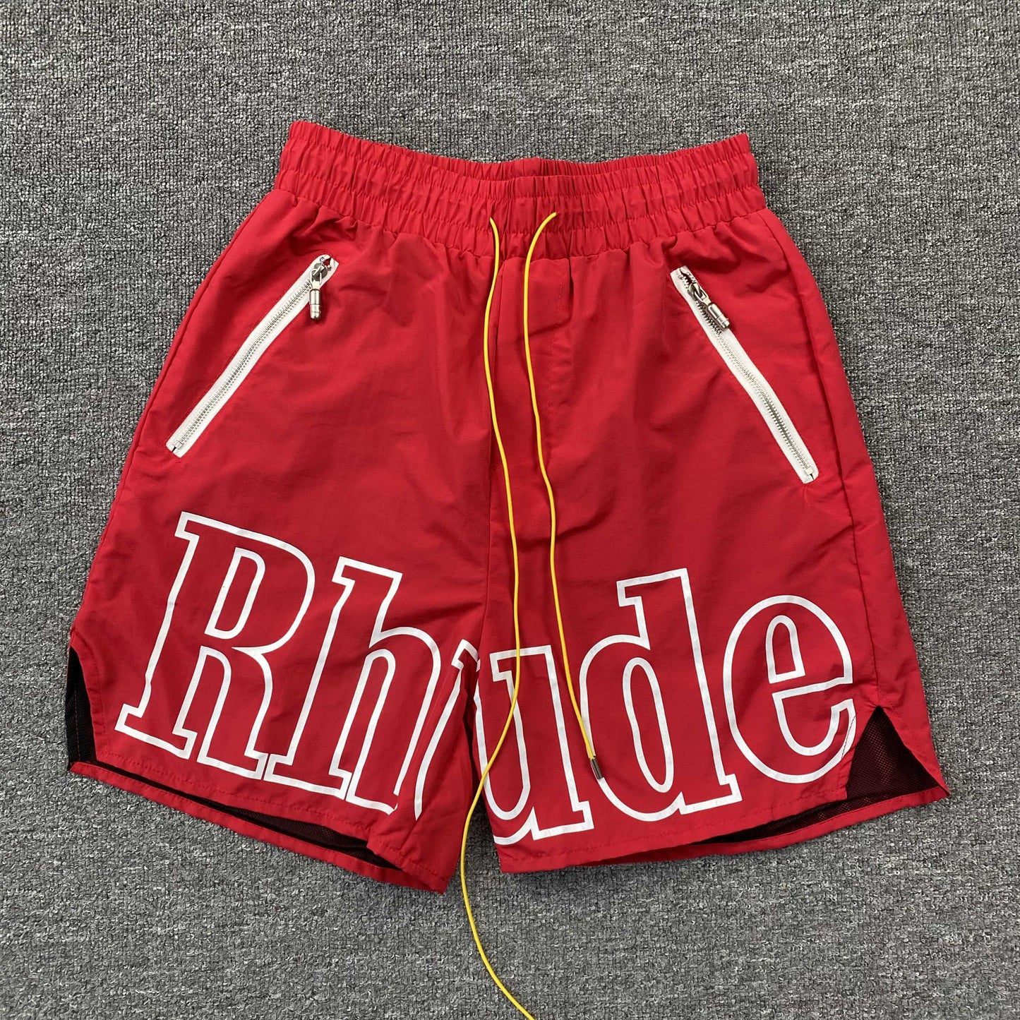 RHUDE Rh Logo Shorts - Red Unisex Streetwear Limited Edition - The RHUDE RH LOGO SHORTS RED - REPLICA combine luxury streetwear aesthetics with ultimate comfort