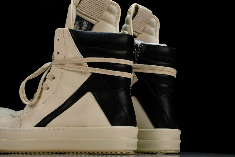 RICK Owens Geobasket Milk - Black Unisex Streetwear Limited Edition - The RICK OWENS GEOBASKET MILK BLACK - REPLICA is the ultimate fusion of high-fashion luxury