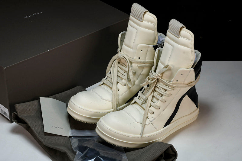 RICK Owens Geobasket Milk - Black Unisex Streetwear Limited Edition - The RICK OWENS GEOBASKET MILK BLACK - REPLICA is the ultimate fusion of high-fashion luxury