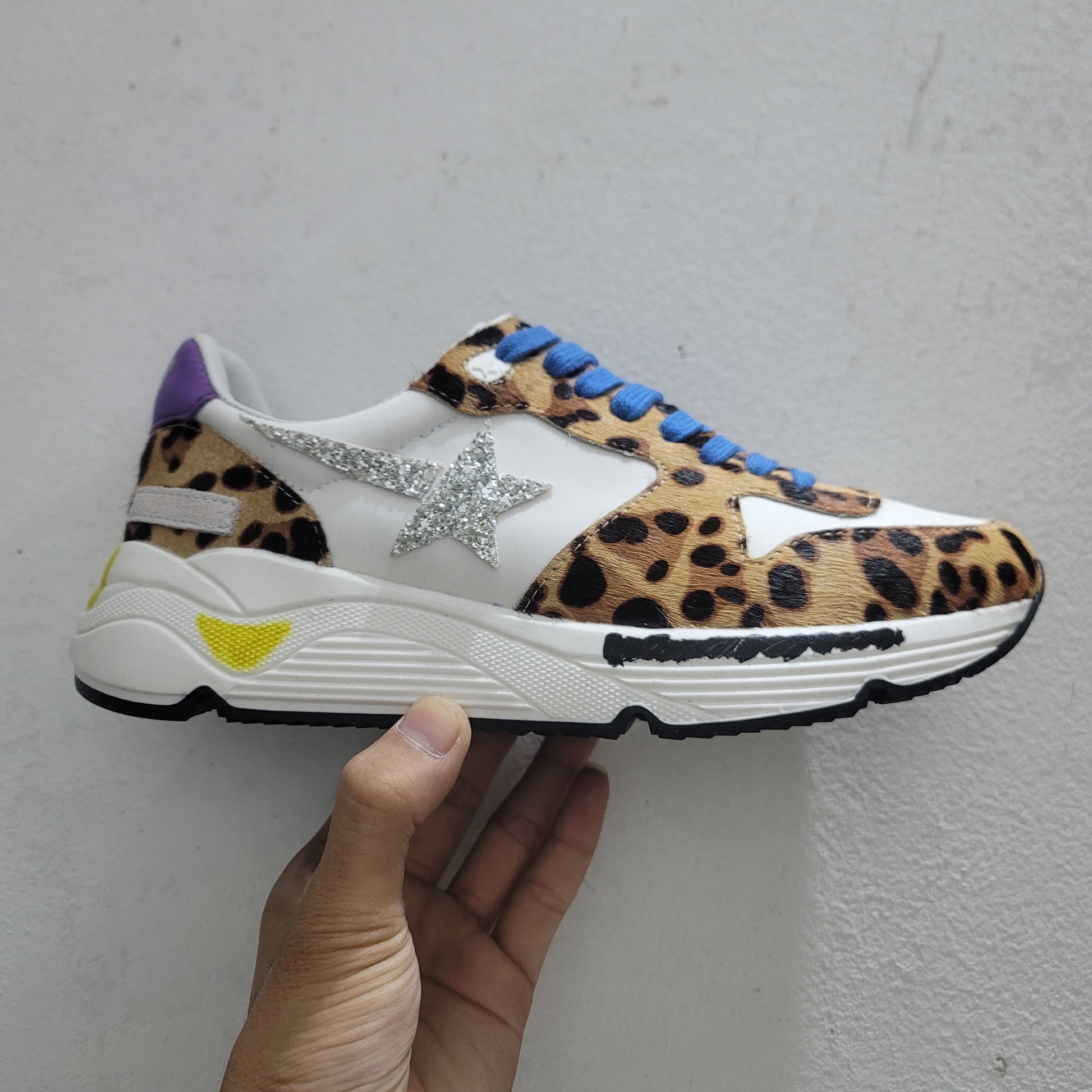 Running Sole Sneakers In Leopard-print Pony Skin - White Unisex Streetwear Limited Edition