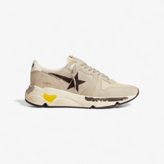 Running Sole Sneakers In Mesh And Ice-gray Suede Unisex Streetwear Limited Edition