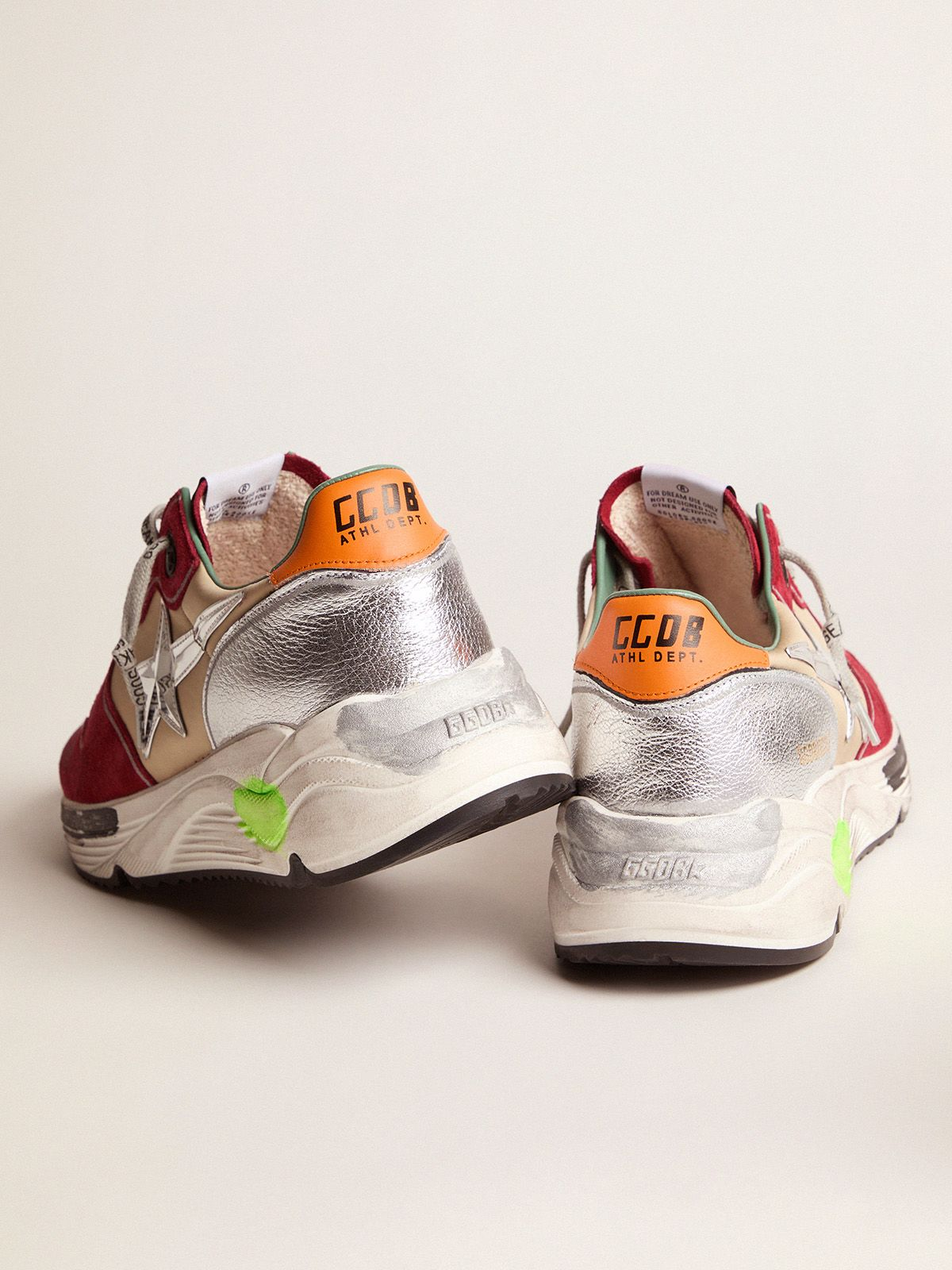 Running Sole Sneakers With 3d Star And Heel Tab - Orange Unisex Streetwear Limited Edition