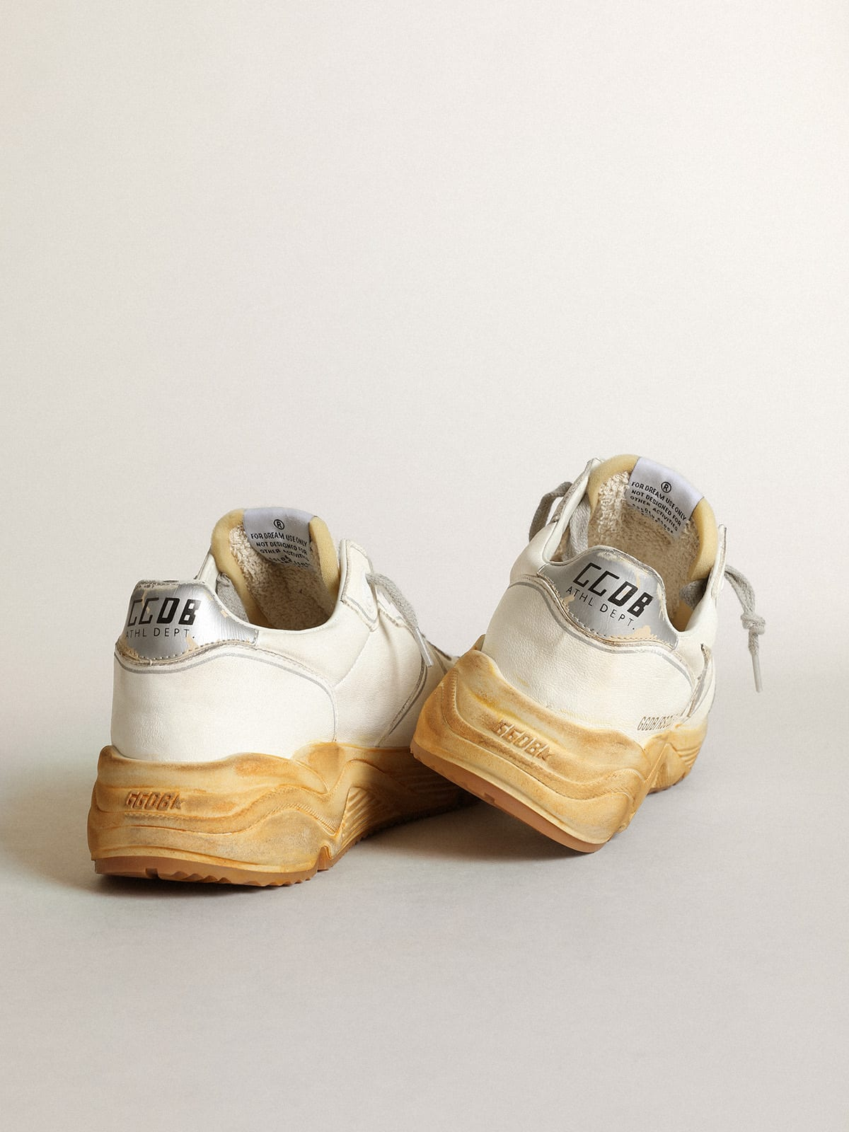 Running Sole Sneakers With Star And Heel Tab In Leather With Silver-colored Digital Print Unisex Streetwear Limited Edition