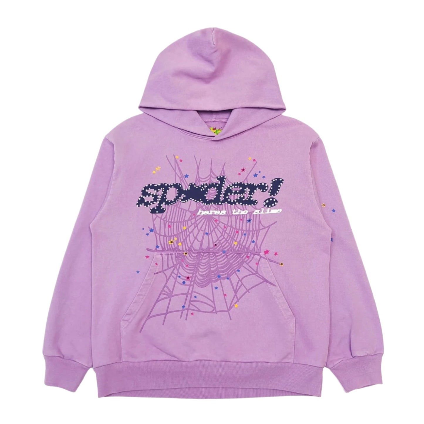 SP5DER Acai Hoodie - Purple Unisex Streetwear Limited Edition - The SP5DER ACAI HOODIE PURPLE - REPLICA is a bold statement piece that brings vibrant