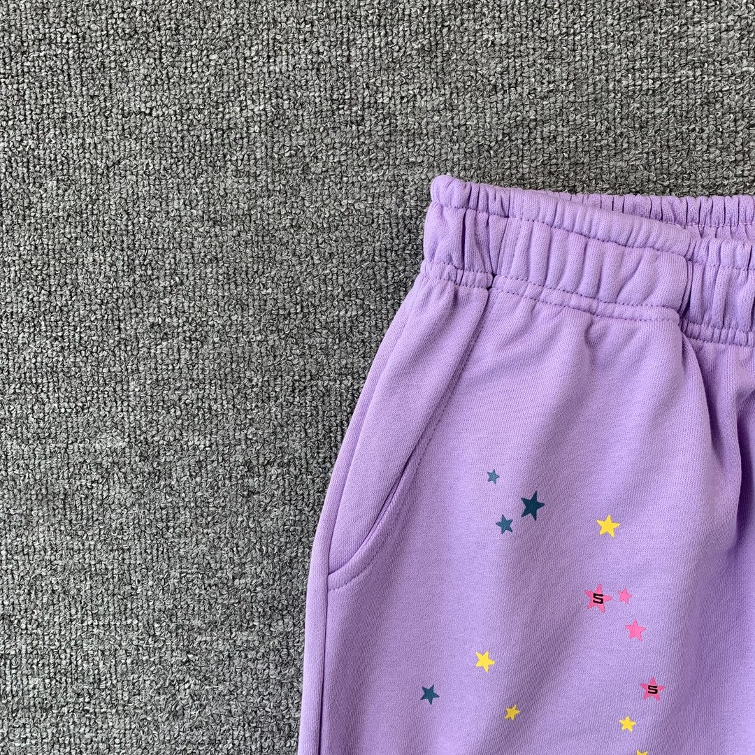 SP5DER Acai Sweatpants - Purple Unisex Streetwear Limited Edition - The SP5DER ACAI SWEATPANTS PURPLE - REPLICA deliver a perfect fusion of bold streetwear design