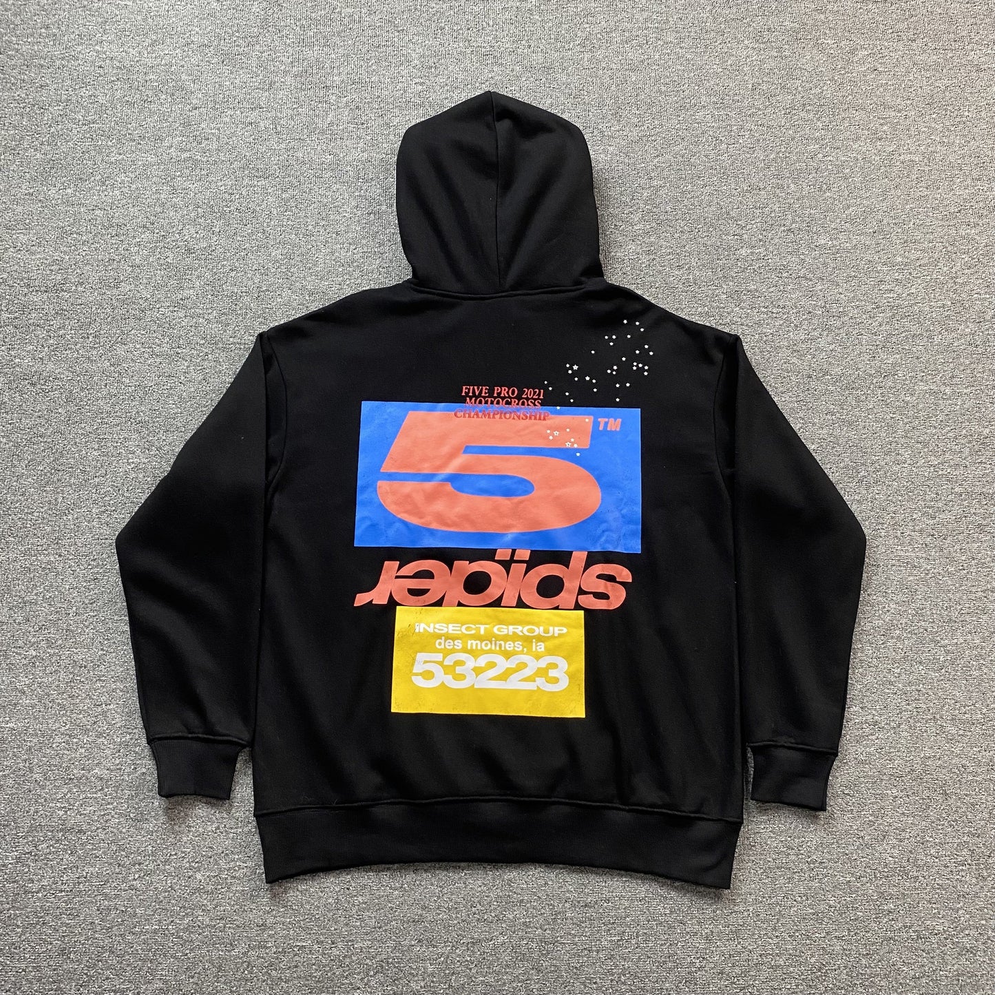 SP5DER Adult Hoodie - Black Unisex Streetwear Limited Edition - The SP5DER ADULT HOODIE BLACK - REPLICA is a bold and versatile addition to any