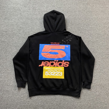 SP5DER Adult Hoodie - Black Unisex Streetwear Limited Edition - The SP5DER ADULT HOODIE BLACK - REPLICA is a bold and versatile addition to any