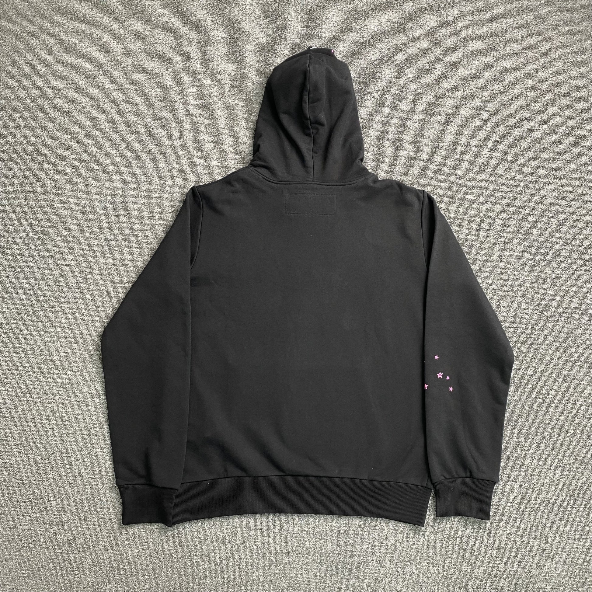 SP5DER Angel Number Hoodie - Black Unisex Streetwear Limited Edition - The SP5DER ANGEL NUMBER HOODIE BLACK - REPLICA merges bold streetwear aesthetics with a mystical