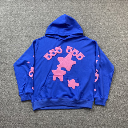 SP5DER Beluga Hoodie - Blue Unisex Streetwear Limited Edition - The SP5DER BELUGA HOODIE BLUE - REPLICA brings a sleek and vibrant twist to modern
