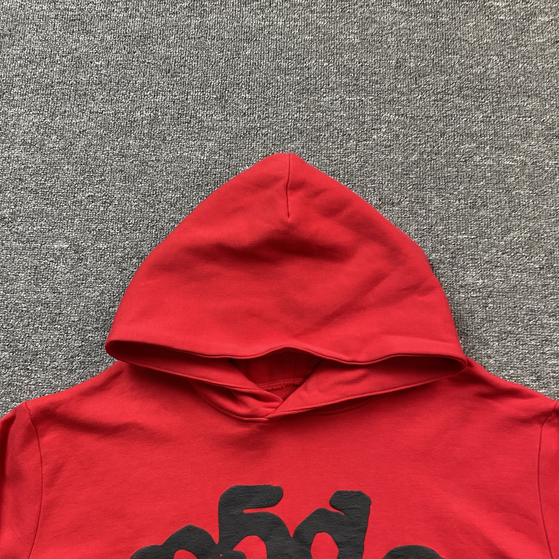 SP5DER Beluga Hoodie - Red Unisex Streetwear Limited Edition - The SP5DER BELUGA HOODIE RED - REPLICA is a bold and vibrant addition to your