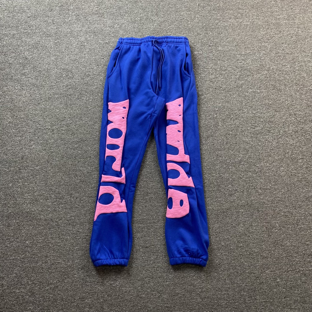 SP5DER Beluga Sweatpants - Blue Unisex Streetwear Limited Edition - The SP5DER BELUGA SWEATPANTS BLUE - REPLICA bring bold streetwear energy and everyday comfort together