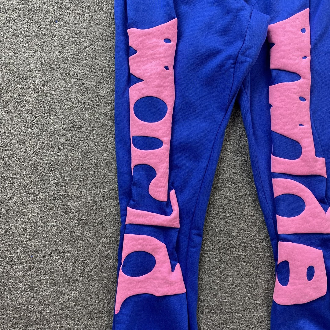 SP5DER Beluga Sweatpants - Blue Unisex Streetwear Limited Edition - The SP5DER BELUGA SWEATPANTS BLUE - REPLICA bring bold streetwear energy and everyday comfort together