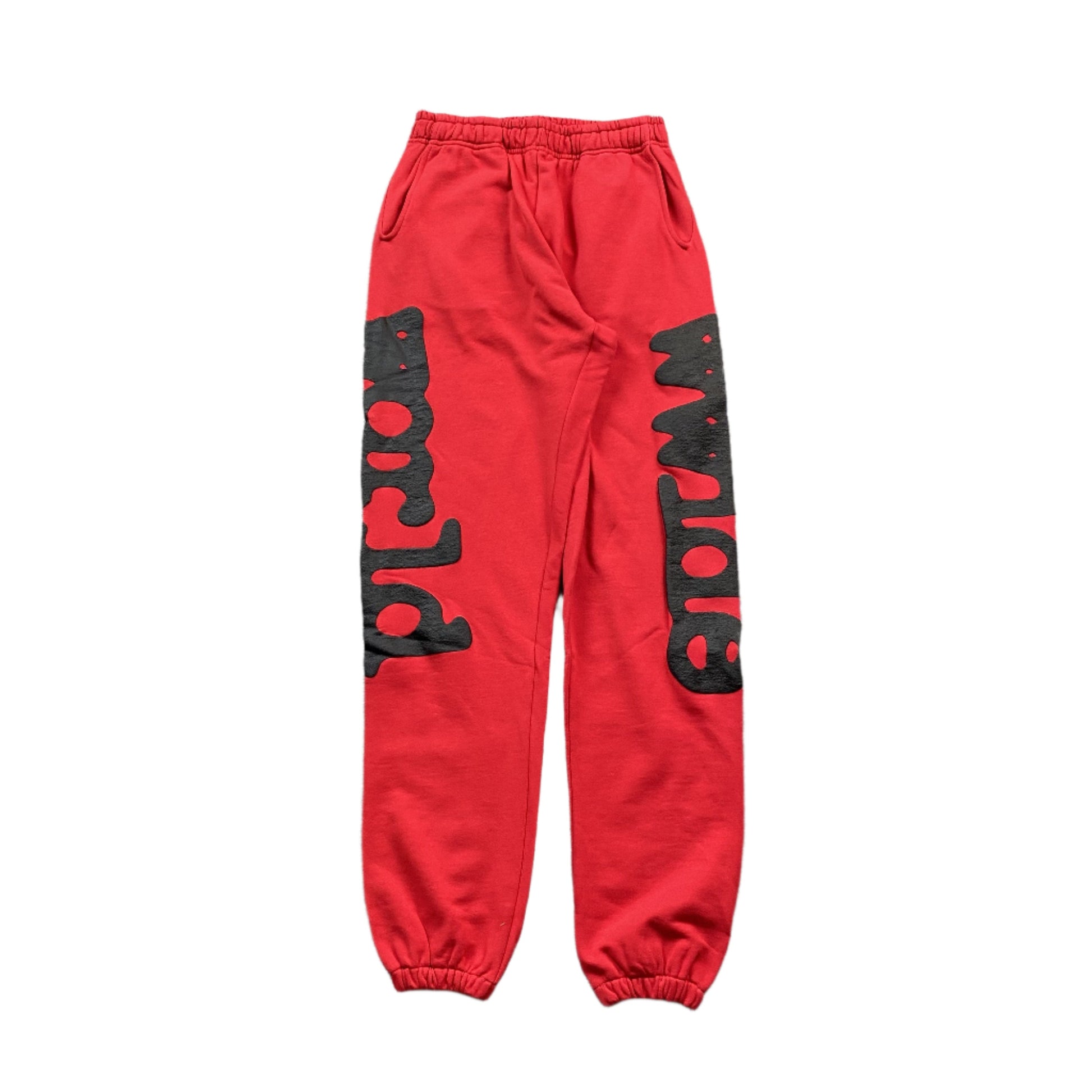 SP5DER Beluga Sweatpants - Red Unisex Streetwear Limited Edition - The SP5DER BELUGA SWEATPANTS RED - REPLICA bring bold streetwear energy with a standout design