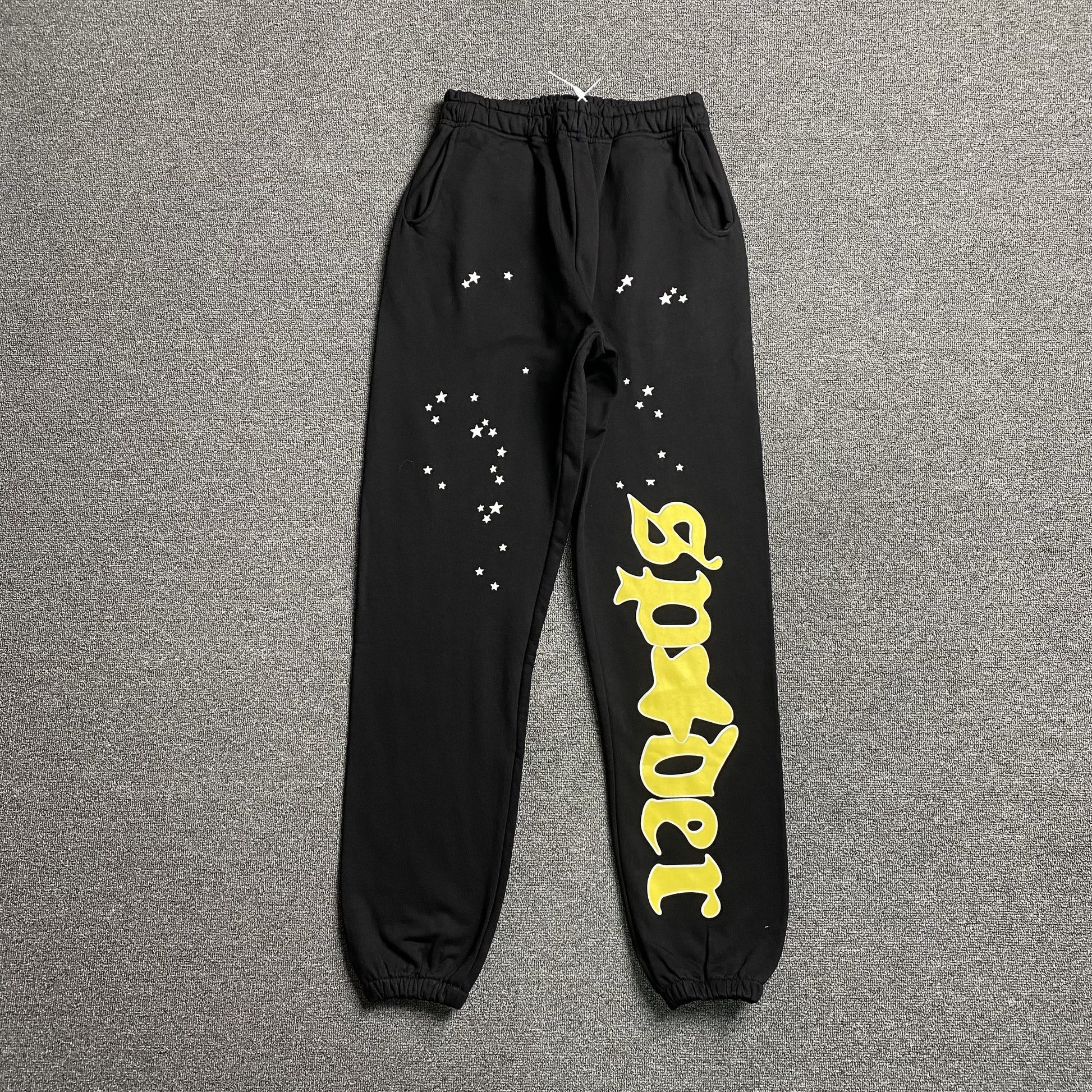 SP5DER Jeffery Sweatpants - Black Unisex Streetwear Limited Edition - The SP5DER JEFFERY SWEATPANTS BLACK - REPLICA deliver the perfect blend of bold streetwear aesthetics
