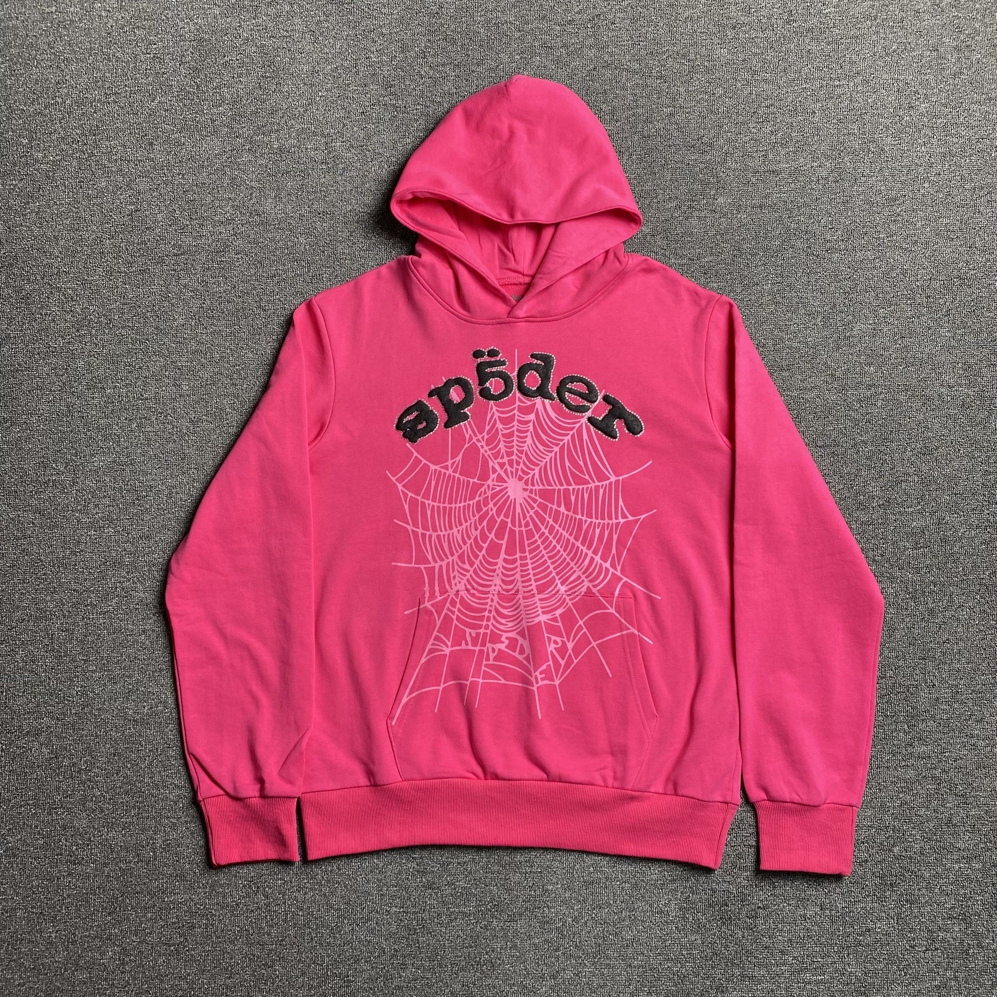SP5DER Legacy Hoodie - Pink Unisex Streetwear Limited Edition - The SP5DER LEGACY HOODIE PINK - REPLICA is a bold and vibrant streetwear essential that