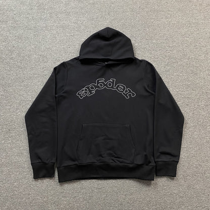 SP5DER Og Logo Hoodie - Black Unisex Streetwear Limited Edition - The SP5DER OG LOGO HOODIE BLACK - REPLICA is the perfect fusion of streetwear minimalism