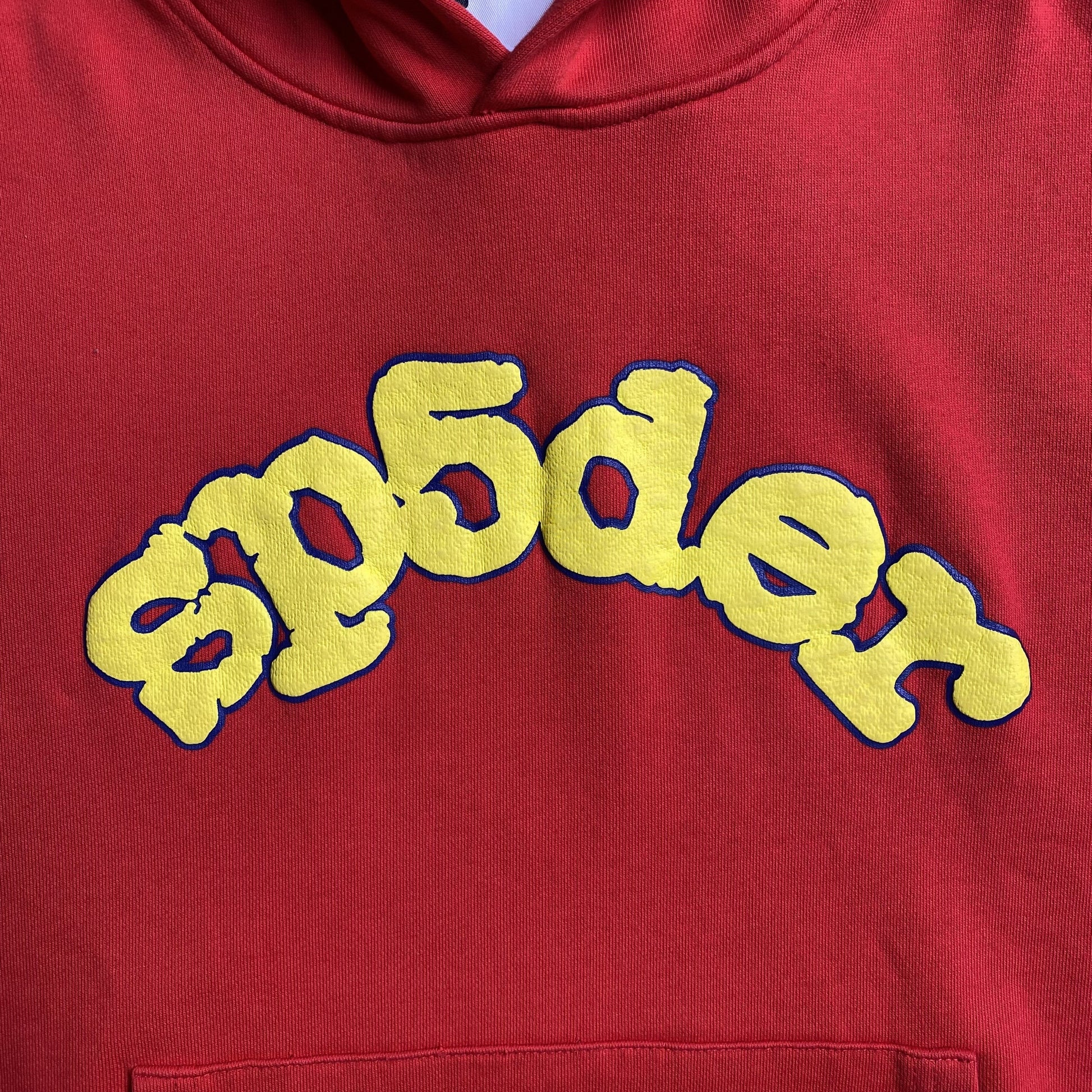 SP5DER Og Logo Hoodie - Red Unisex Streetwear Limited Edition - The SP5DER OG LOGO HOODIE RED - REPLICA is a bold and vibrant streetwear essential