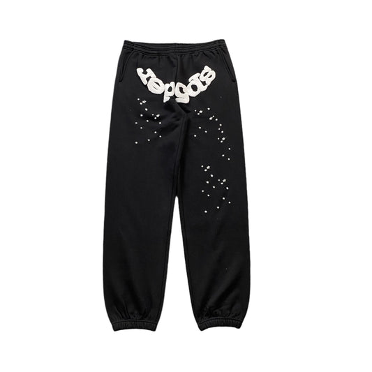SP5DER Og Web Sweatpants - Black Unisex Streetwear Limited Edition - The SP5DER OG WEB SWEATPANTS BLACK - REPLICA bring bold streetwear aesthetics and everyday comfort
