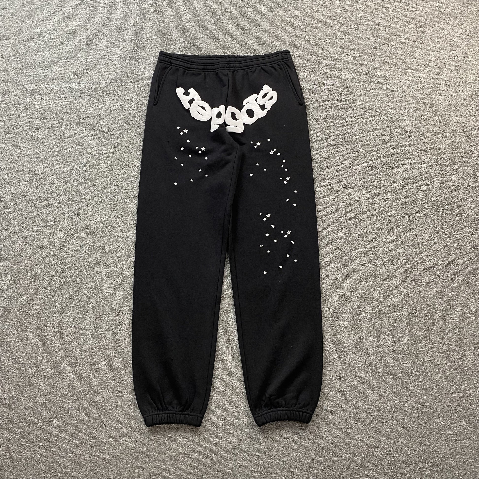 SP5DER Og Web Sweatpants - Black Unisex Streetwear Limited Edition - The SP5DER OG WEB SWEATPANTS BLACK - REPLICA bring bold streetwear aesthetics and everyday comfort