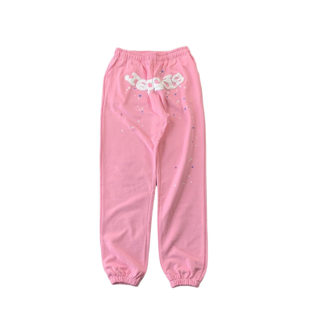 SP5DER Og Web Sweatpants - Pink Unisex Streetwear Limited Edition - The SP5DER OG WEB SWEATPANTS PINK - REPLICA fuse bold streetwear design with everyday comfort