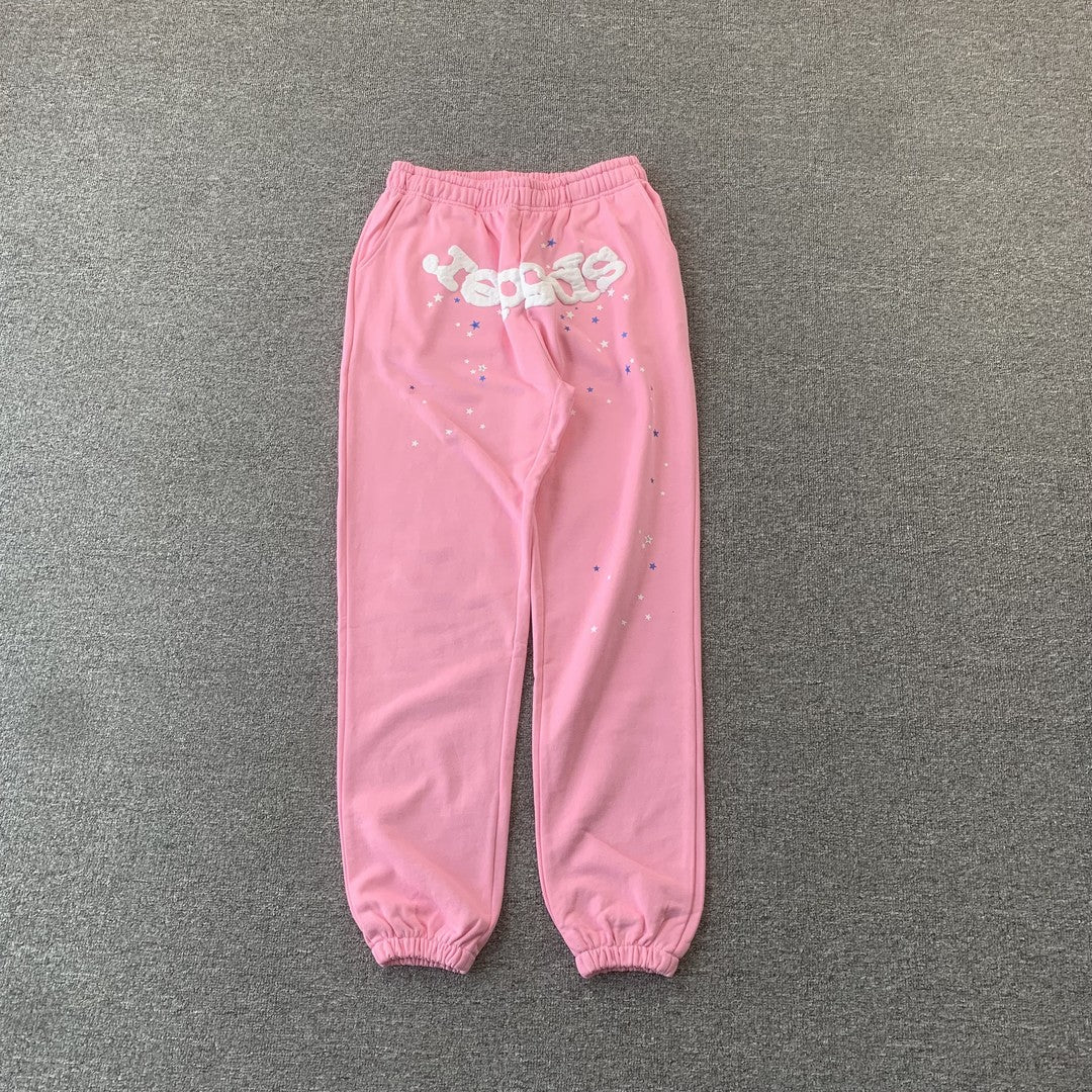 SP5DER Og Web Sweatpants - Pink Unisex Streetwear Limited Edition - The SP5DER OG WEB SWEATPANTS PINK - REPLICA fuse bold streetwear design with everyday comfort