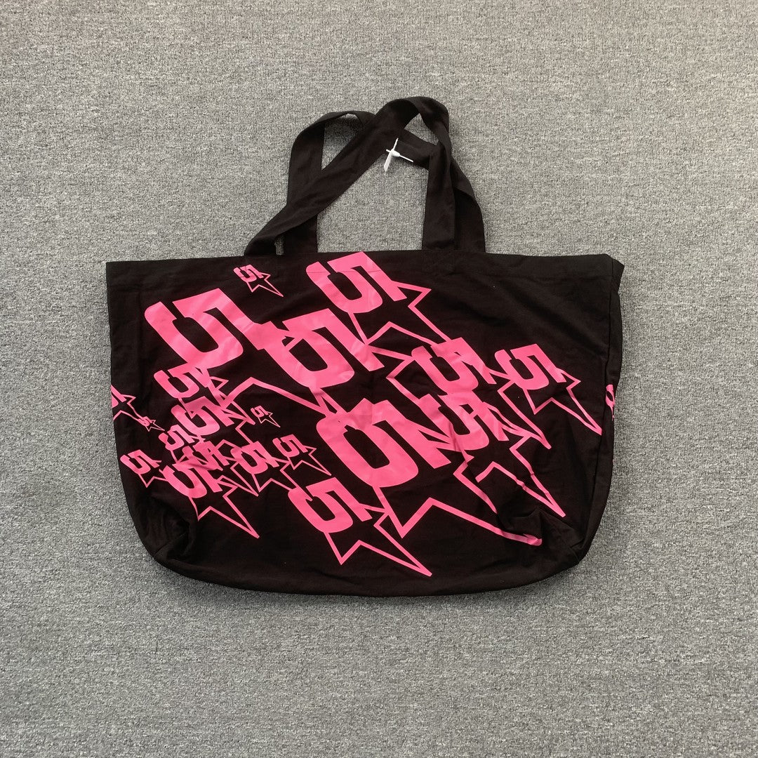 SP5DER OVERSIZED TOTE BAG BLACK - front view - replica sneakers