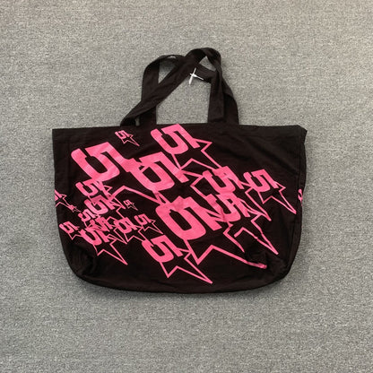 SP5DER OVERSIZED TOTE BAG BLACK - front view - replica sneakers