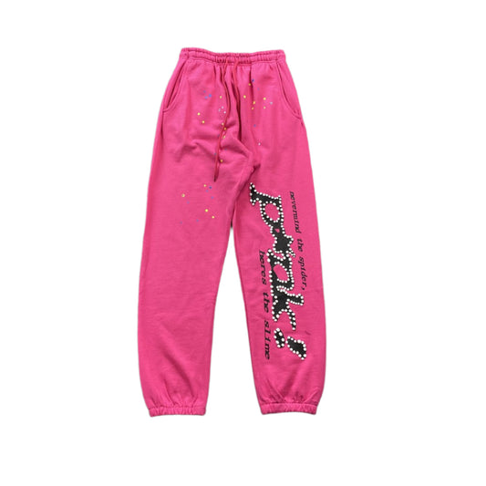 SP5DER P*nk Sweatpants - Pink Unisex Streetwear Limited Edition - The SP5DER P*NK SWEATPANTS PINK - REPLICA are a bold and stylish statement piece that