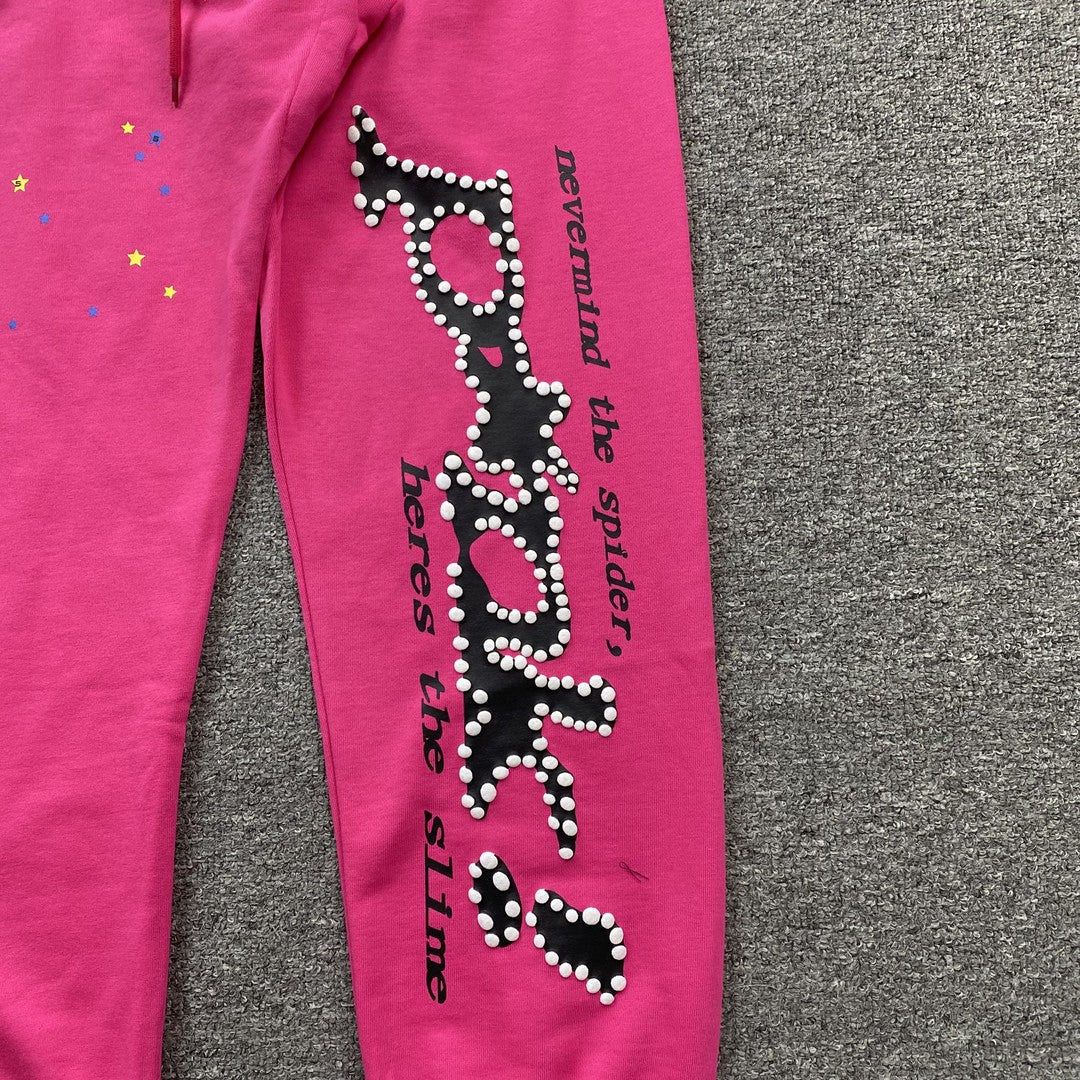 SP5DER P*NK SWEATPANTS PINK - logo - replica sneakers