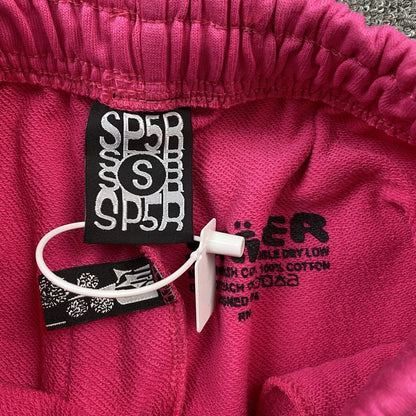 SP5DER P*nk Sweatpants - Pink Unisex Streetwear Limited Edition - The SP5DER P*NK SWEATPANTS PINK - REPLICA are a bold and stylish statement piece that