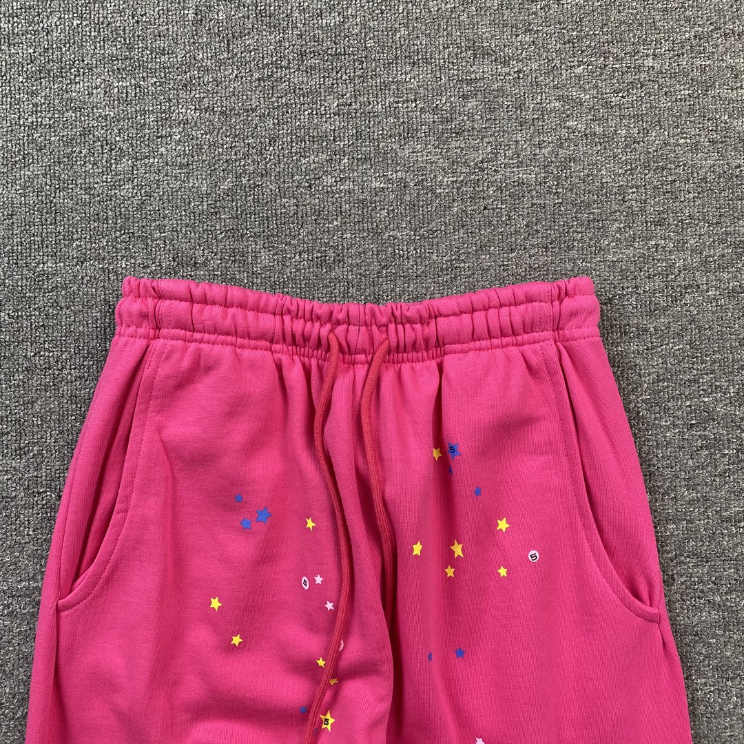 SP5DER P*NK SWEATPANTS PINK - close up - replica sneakers