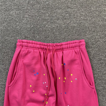 SP5DER P*NK SWEATPANTS PINK - close up - replica sneakers
