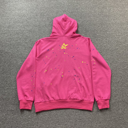 SP5DER P*nk V2 Hoodie - Pink Unisex Streetwear Limited Edition - The SP5DER P*NK V2 HOODIE PINK - REPLICA is a bold and vibrant streetwear essential,