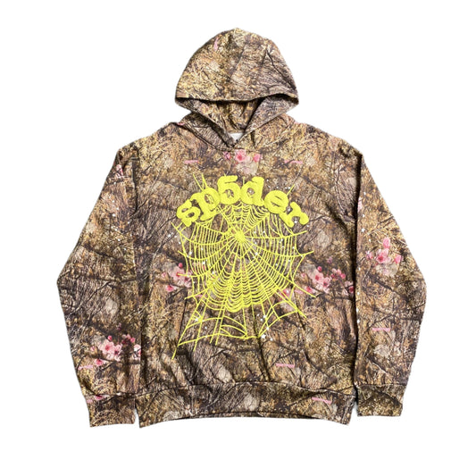 SP5DER Real Tree Og Web Hoodie Camo - Red Unisex Streetwear Limited Edition - The SP5DER REAL TREE OG WEB HOODIE CAMO - REPLICA is a bold fusion of