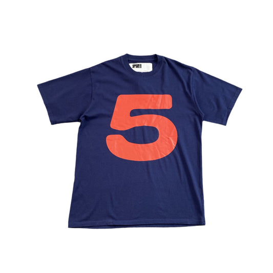 SP5DER 5 Baby Tee Navy T-Shirt - Red Unisex Streetwear Limited Edition - The SP5DER RED 5 BABY TEE NAVY - REPLICA brings a sleek, streetwear-inspired edge to