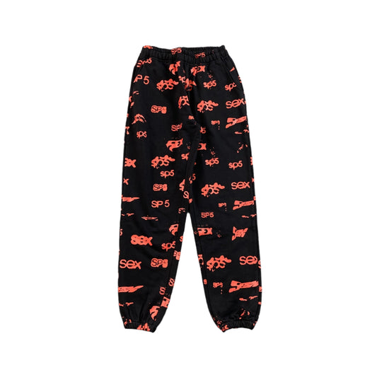 SP5DER Se - Aop Sweatpants - Black Unisex Streetwear Limited Edition - The SP5DER SEX AOP SWEATPANTS BLACK - REPLICA are the ultimate blend of bold streetwear