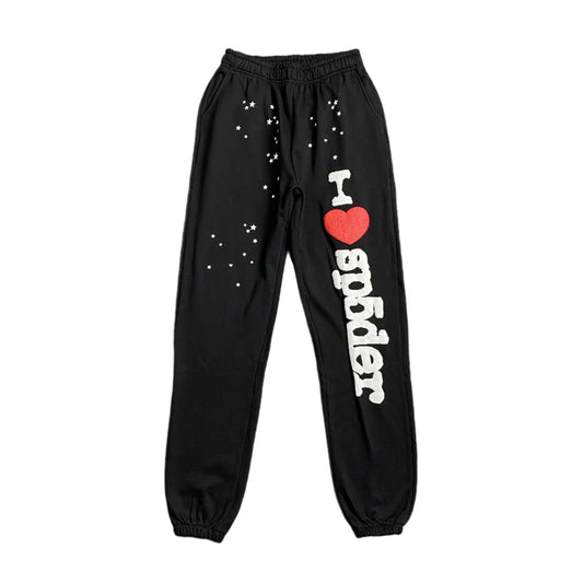 SP5DER Souvenir Sp5 Sweatpants - Black Unisex Streetwear Limited Edition - The SP5DER SOUVENIR SP5 SWEATPANTS BLACK - REPLICA bring effortless streetwear energy with a mix