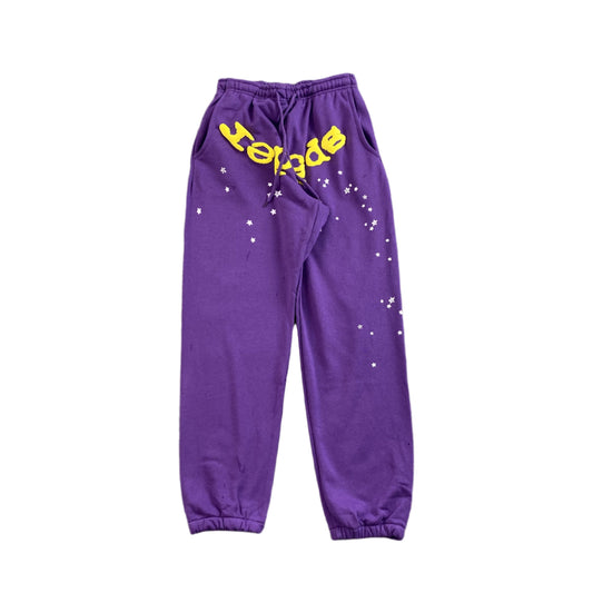 SP5DER Star Og Web V2 Sweatpants Slime - Purple Unisex Streetwear Limited Edition - The SP5DER STAR OG WEB V2 SWEATPANTS SLIME PURPLE - REPLICA deliver the perfect fusion