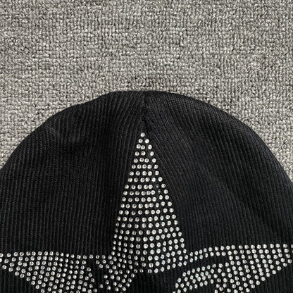 SP5DER BONNET CRÂNE À STRASS NOIR