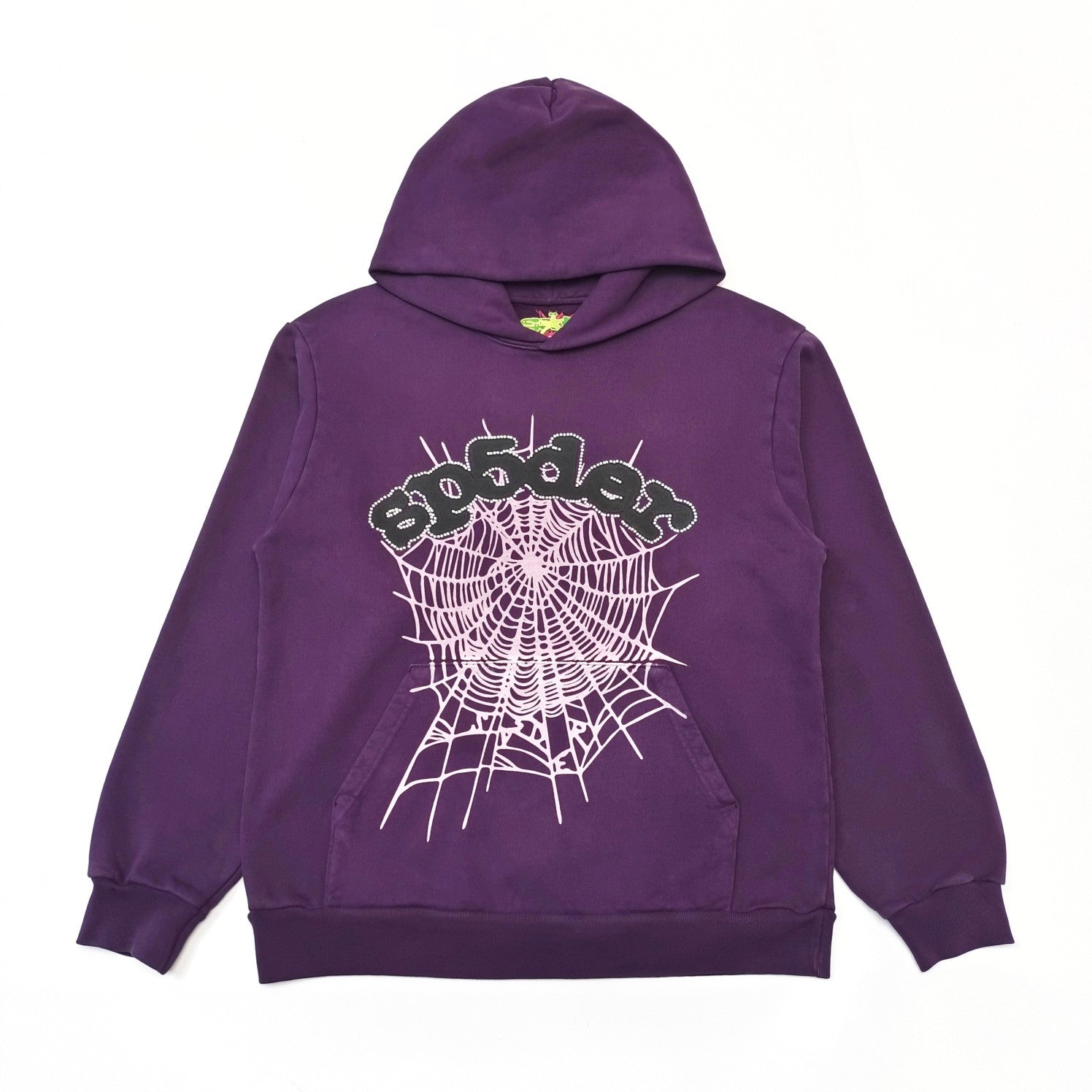 SP5DER Web Hoodie - Purple Unisex Streetwear Limited Edition - The SP5DER WEB HOODIE PURPLE - REPLICA is a bold and vibrant addition to your