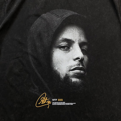 Camiseta gráfica vintage de Stephen Curry, gris oscuro