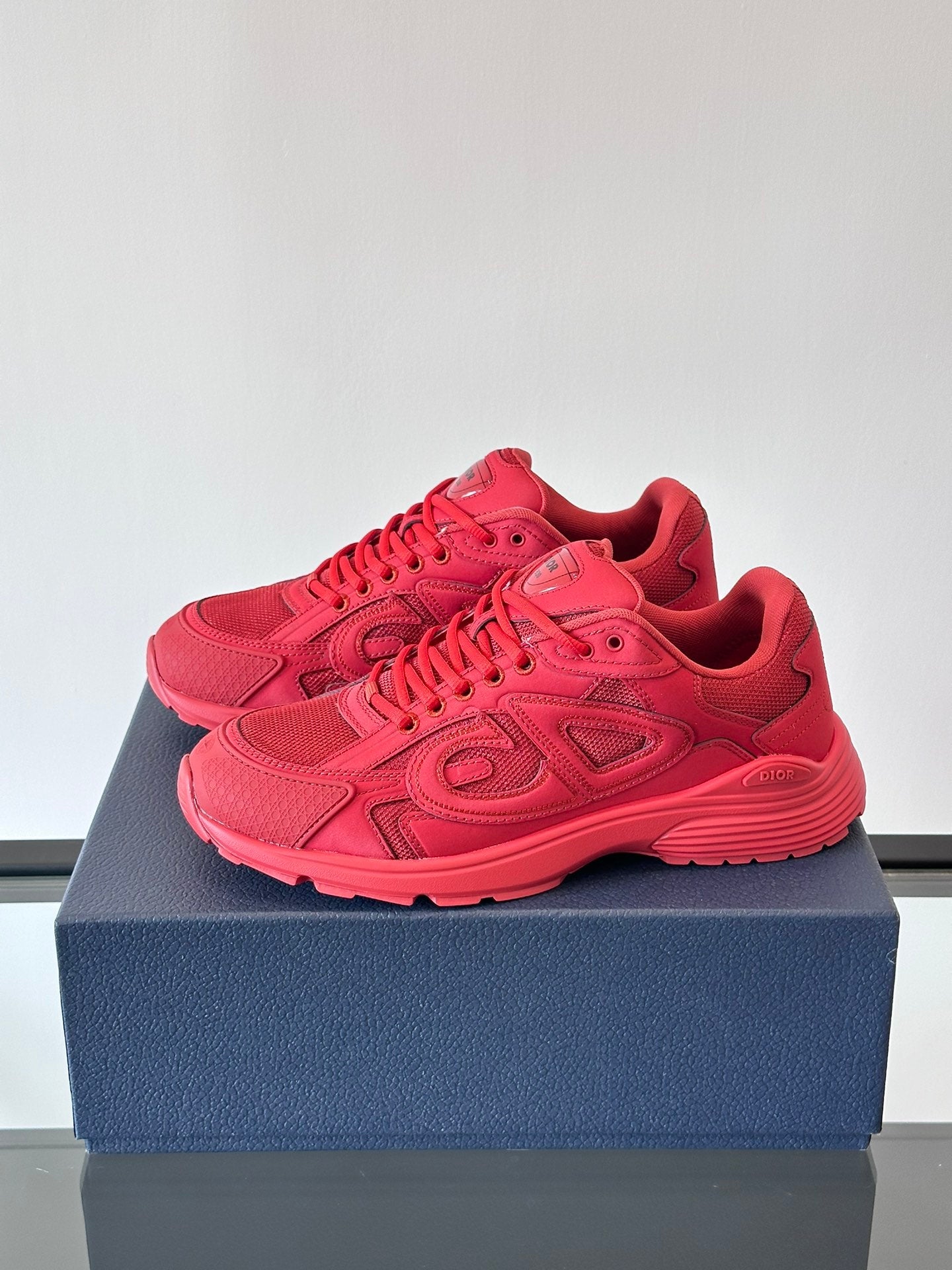 STONE Island - Dior B30 - Red Unisex Streetwear Limited Edition - The STONE ISLAND x DIOR B30 RED - REPLICA is a high-fashion statement sneaker that