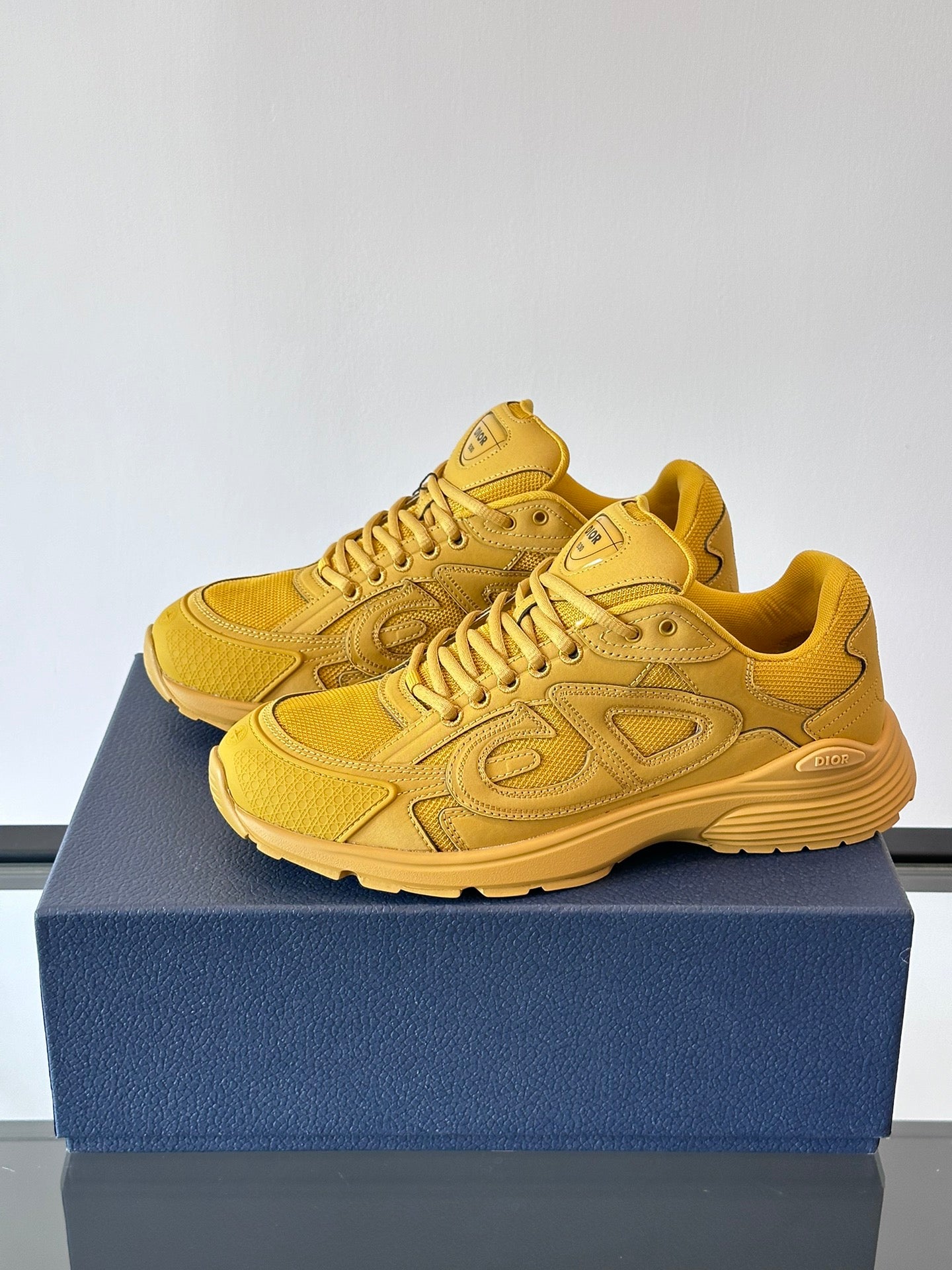 STONE Island - Dior B30 Sneakers - Yellow Unisex Streetwear Limited Edition - The STONE ISLAND x DIOR B30 YELLOW - REPLICA is a bold fusion of high-fashion