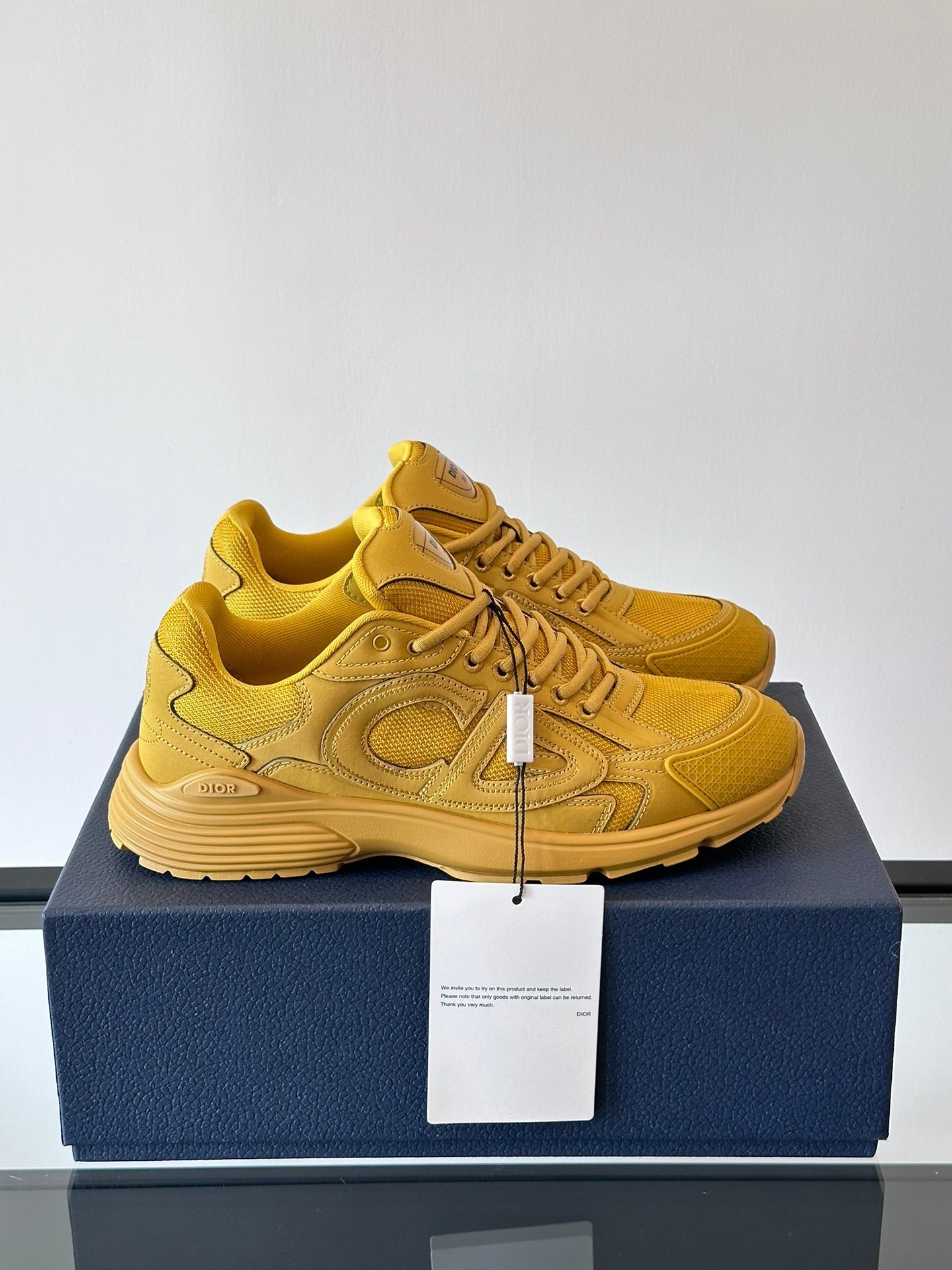 STONE Island - Dior B30 Sneakers - Yellow Unisex Streetwear Limited Edition - The STONE ISLAND x DIOR B30 YELLOW - REPLICA is a bold fusion of high-fashion