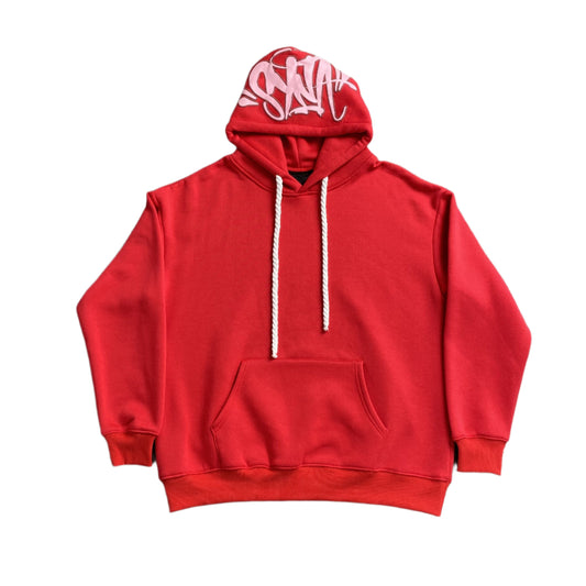 SYNA World Hood Logo Hoodie - Red Unisex Streetwear Limited Edition
